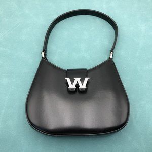 w legacy small hobo black leather handbag